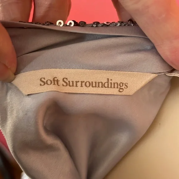 BNWOT Soft surroundings silver sparkly, long sleeve, formal lined top - Picture 9 of 16